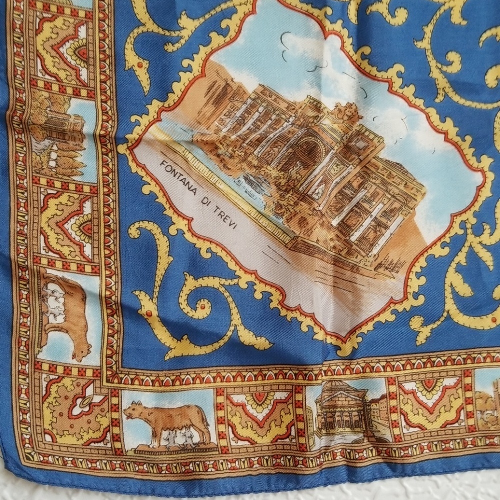 Vintage Roma Souvenir Silk Square Scarf - Picture 6 of 10